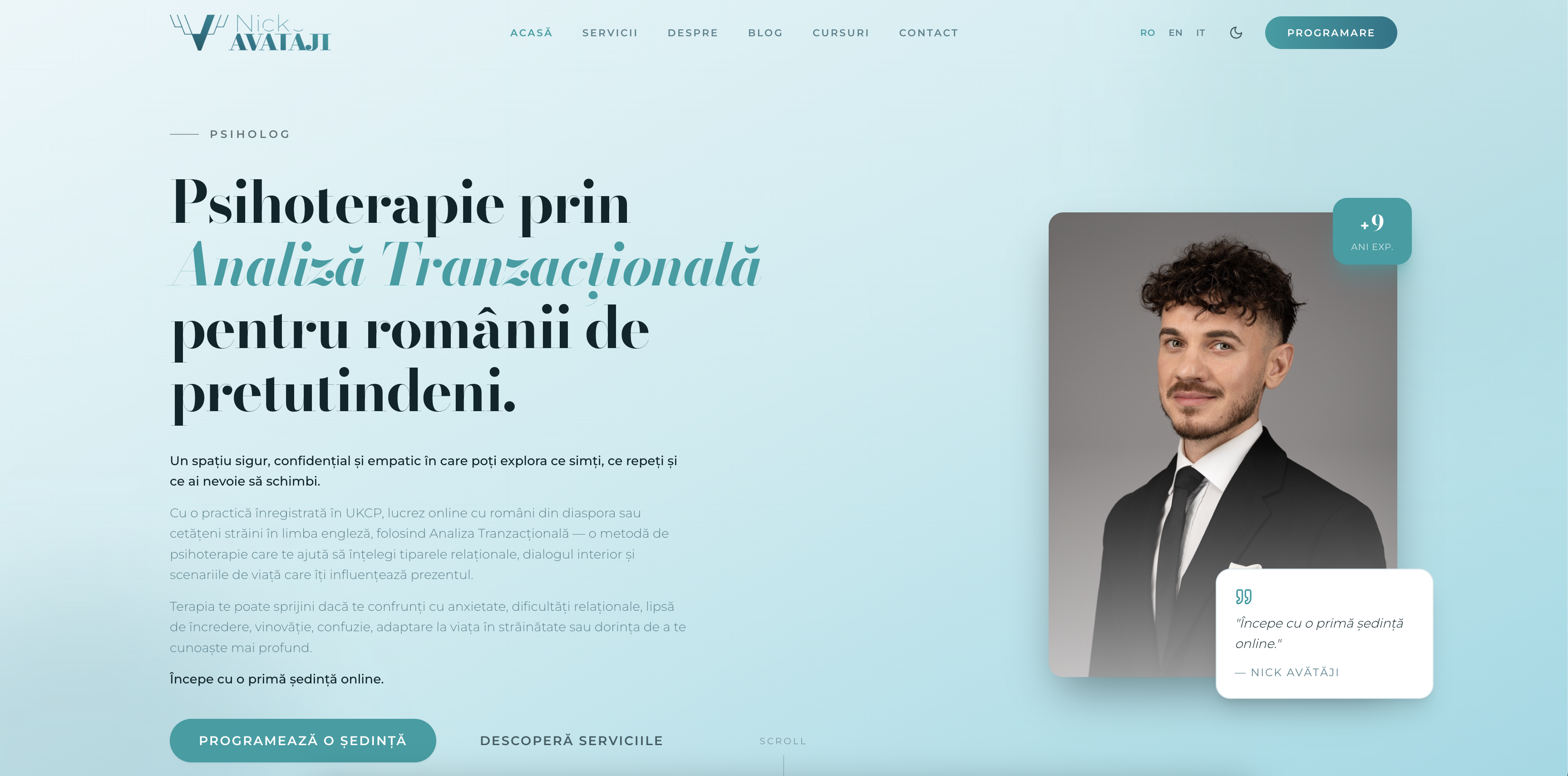 Nick the Psychologist landing page
